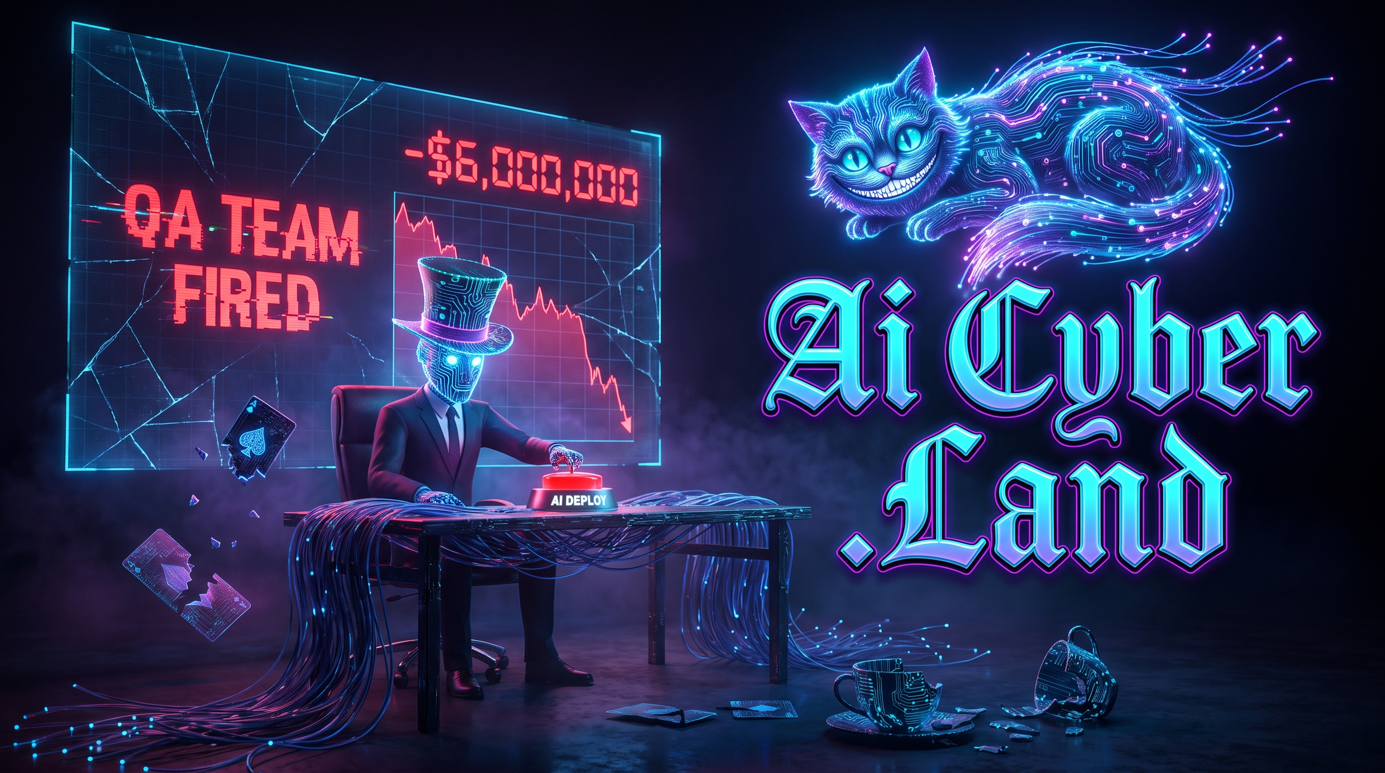 Episode card for AiCyber.Land #26 - CEO Fires QA Team For AI, Loses $6 Million